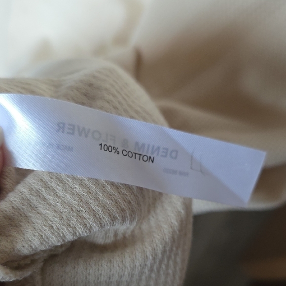 Denim & Flower Cream Short Sleeve Textured Button-Up Relaxed Fit Shirt - Picture 5 of 5